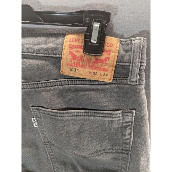 Levi's 513 Slim Straight Flex Soft Gray Jeans Men's Size 32 x 31 - Picture 10 of 12